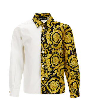 
  
    Versace
  
 Boys White/Gold Baroque Shirt