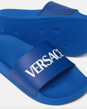 
  
    Versace
  
 Boys Blue Logo Slides