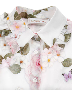 
  
    Monnalisa
  
 Girls White Floral Blouse