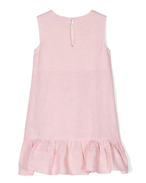 
  
    Emporio
  
    Armani
  
 Girls Pink Linen Sleeveless Dress