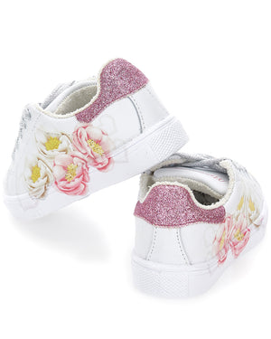 
  
    Monnalisa
  
 Girls White Floral Sneaker