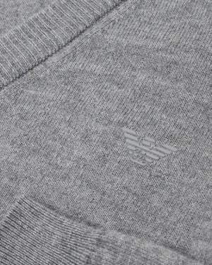 
  
    Emporio
  
    Armani
  
 Boys Grey Knit Button Down Cardigan