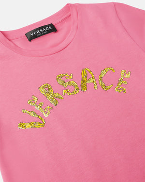 
  
    Versace
  
 Girls Pink Logo T-Shirt