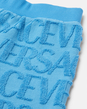 
  
    Versace
  
 Boys Blue All Over Towel Shorts