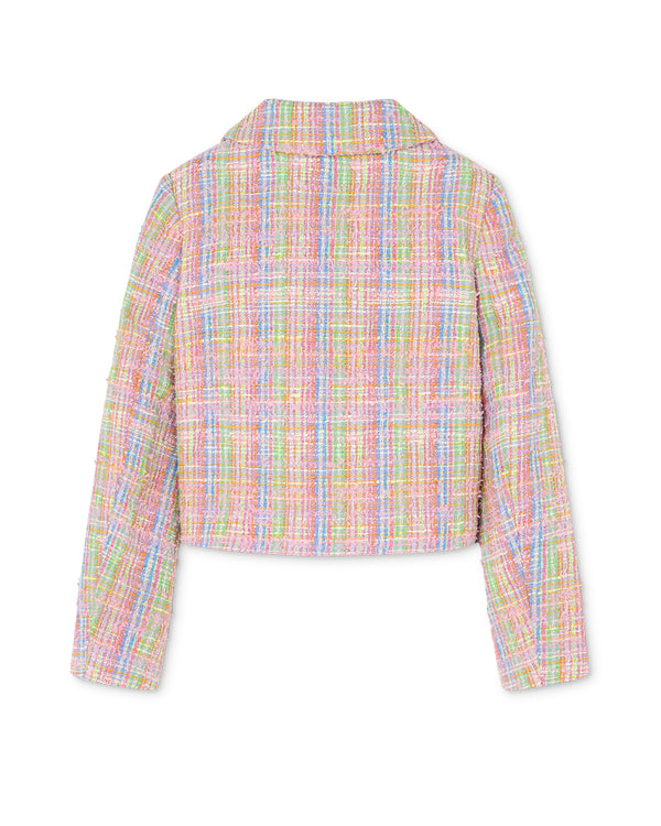 【関税&送料込】Versace Multicolor Tweed Blazer Versace Kids Girls Multi-Colour Cotton Tweed Blazer