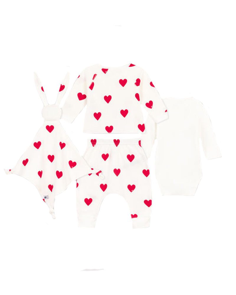 Baby Girls White Heart Gift Set