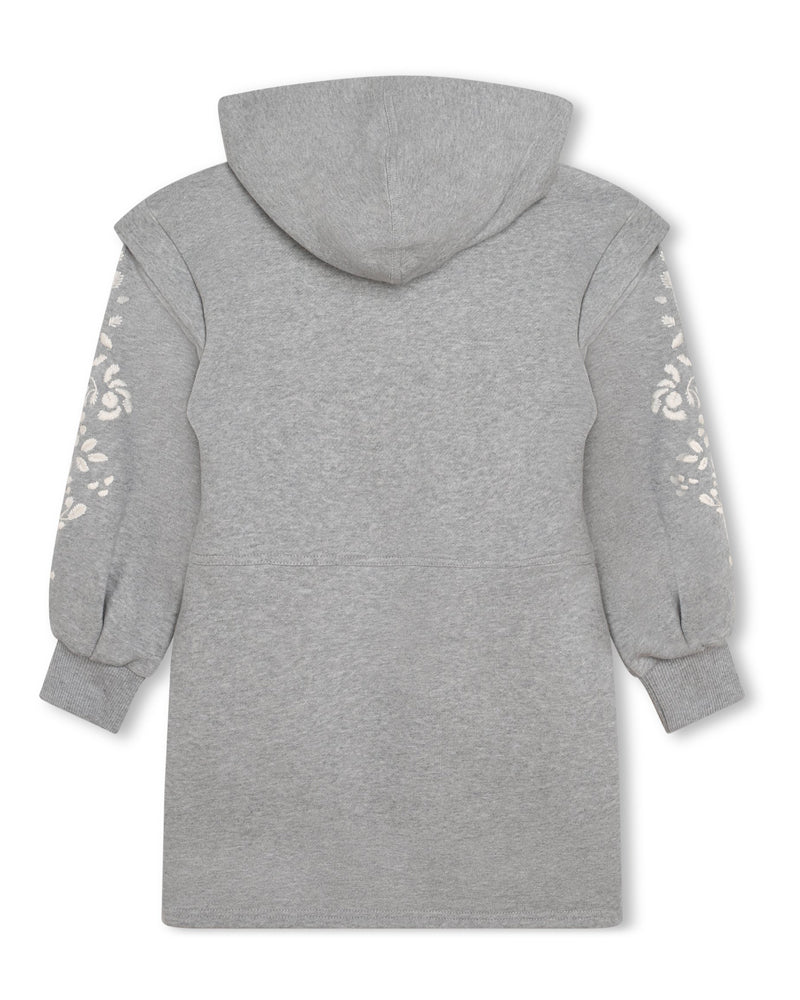 Girls Grey Hooded Sweater Dress