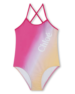 
  
    Chloé
  
 Girls Pink/Yellow Tie Dye Swimsuit