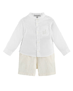 
  
    Emporio
  
    Armani
  
 Baby Boys White/Cream Shirt & Short Set