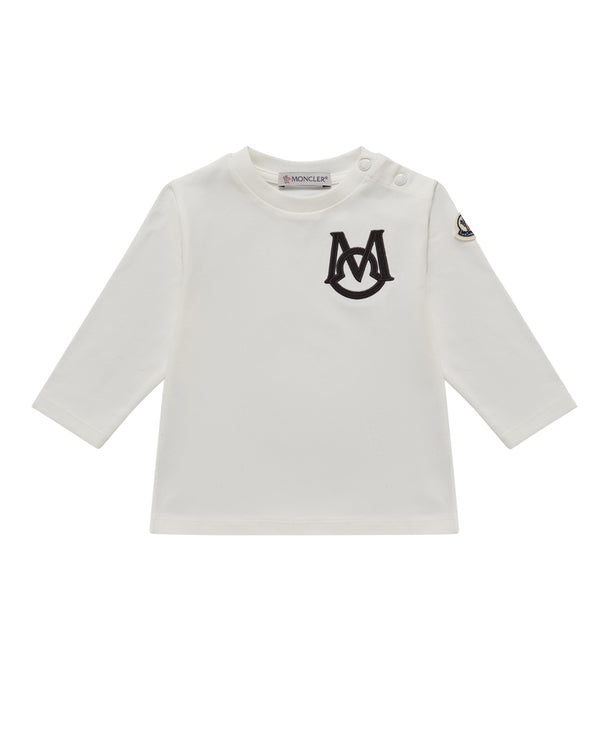 White Layered long-sleeve cotton-jersey T-shirt, Moncler