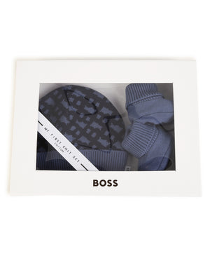 
  
    Boss
  
 Baby Boys Navy Knit Hat & Slipper Set