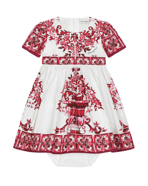 
  
    Dolce
  
    &
  
    Gabbana
  
 Baby Girls Fuchsia Majolica-Print Dress
