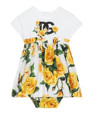 
  
    Dolce
  
    &
  
    Gabbana
  
 Baby Girls Yellow Rose Print Dress