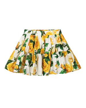 
  
    Dolce
  
    &
  
    Gabbana
  
 Girls Yellow Rose Print Skirt