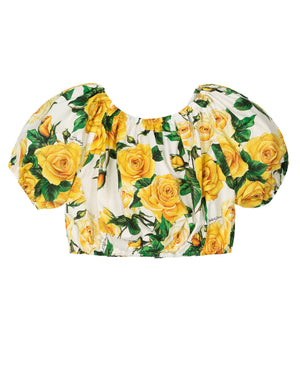 
  
    Dolce
  
    &
  
    Gabbana
  
 Girls Yellow Rose Print Blouse