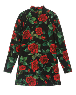 
  
    Dolce
  
    &
  
    Gabbana
  
 Girls Rose Print Long Sleeve Dress