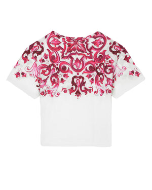 
  
    Dolce
  
    &
  
    Gabbana
  
 Girls White Majolica-Print T-Shirt