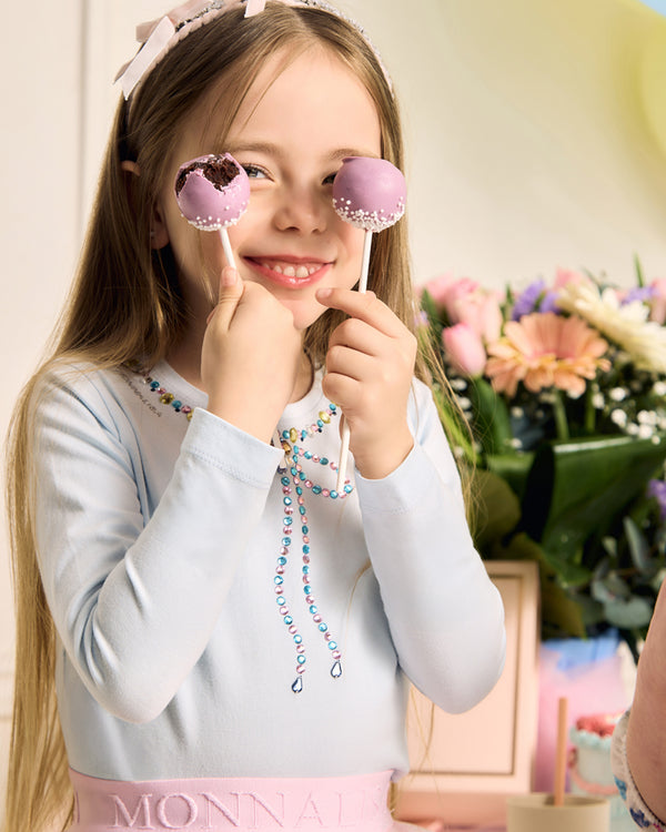 Monnalisa Kids Girls White Bow Collar Top