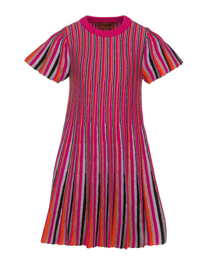 Girls Multi/Print Jacquard Knit Dress