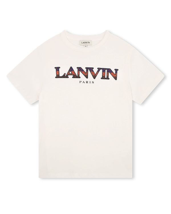 【関税&送料込】Lanvin T-Shirt With Logo Curb Embroidered T-Shirt Black and Orange | The Webster