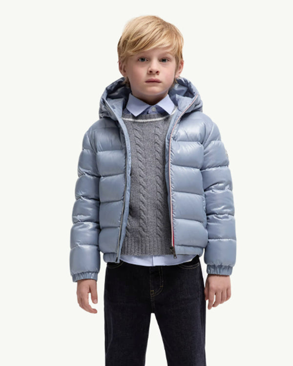 専用。MONCLER ボンバージャケット ライトブルー Moncler Kids Enfant Blue New Aubert Down Jacket