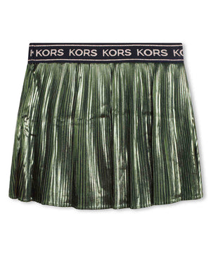 
  
    Michael
  
    Kors
  
 Girls Green Matallic Pleated Skirt
