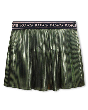 
  
    Michael
  
    Kors
  
 Girls Green Matallic Pleated Skirt