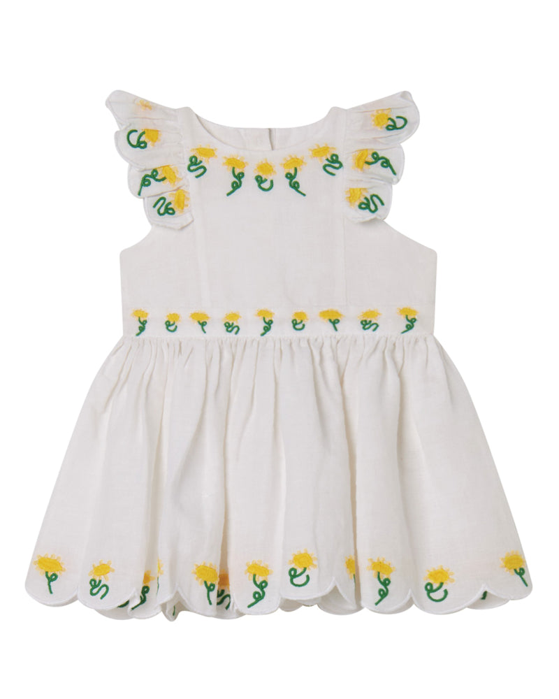 Baby Girls White Linen Dress