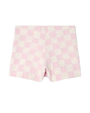 
  
    Versace
  
 Girls Pink Damier Tweed Shorts