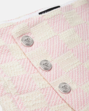 
  
    Versace
  
 Girls Pink Damier Tweed Shorts