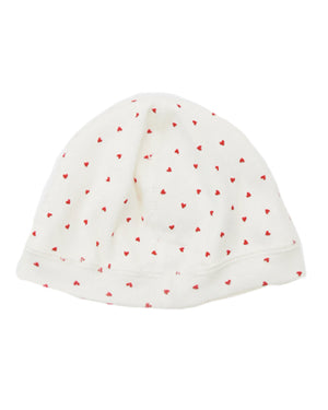 
  
    Petit
  
    Bateau
  
 Baby Girls White Heart Hat & Bottie Set