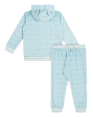 
  
    Moschino
  
 Baby Boys Blue Chenille Hooded Tracksuit