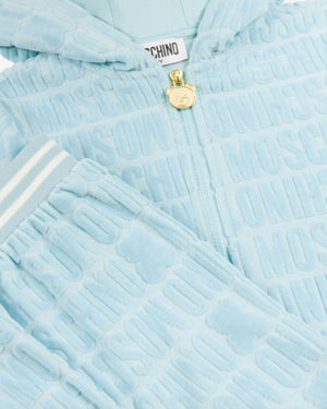 
  
    Moschino
  
 Baby Boys Blue Chenille Hooded Tracksuit