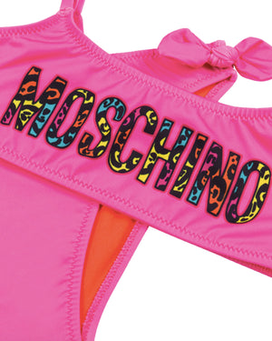 
  
    Moschino
  
 Girls Fuchsia Logo Bikini