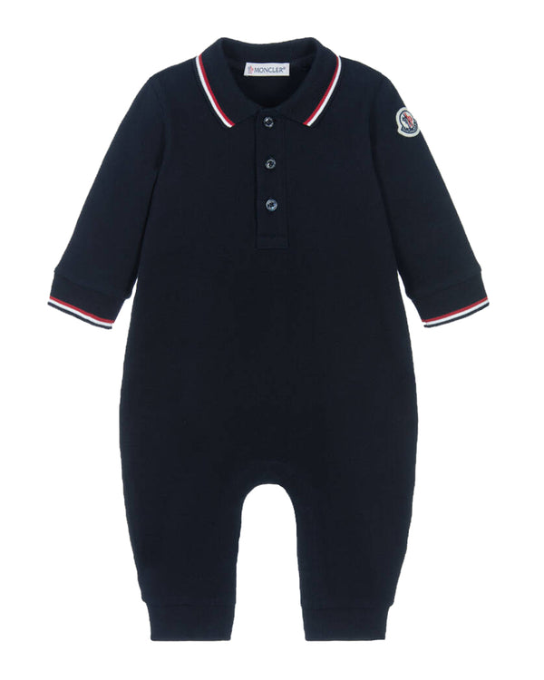 MONCLER ベビー服 ネイビー6/9 68cm Moncler Baby Boys Navy Cotton Romper