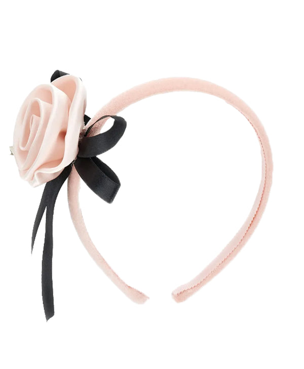 MonnaLisa Velvet Blush Bow Headband Monnalisa Velvet rose-detailed Head Band | Pink | FARFETCH main image 2