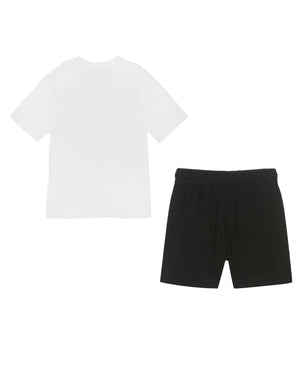 
  
    Moschino
  
 Boys White T & Short Set