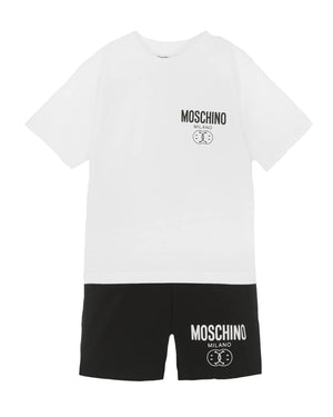 
  
    Moschino
  
 Boys White T & Short Set