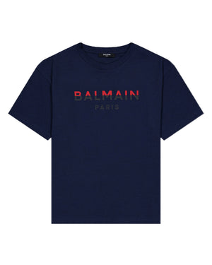 
  
    Balmain
  
 Boys Logo Navy T-Shirt