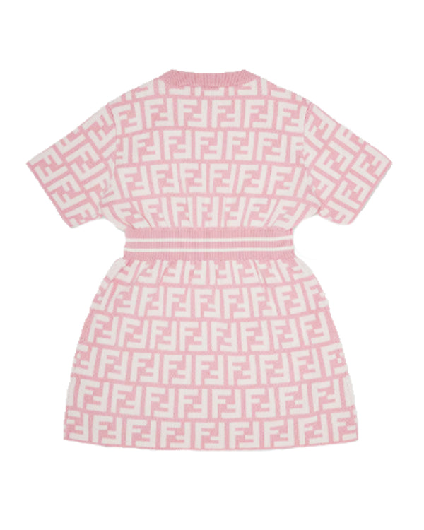 Fendi Kids Baby Girls Pink Knit FF Dress