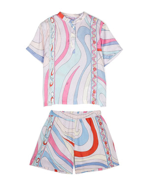 
  
    Emilio
  
    Pucci
  
 Girls Multi/Print Blouse and Short Set