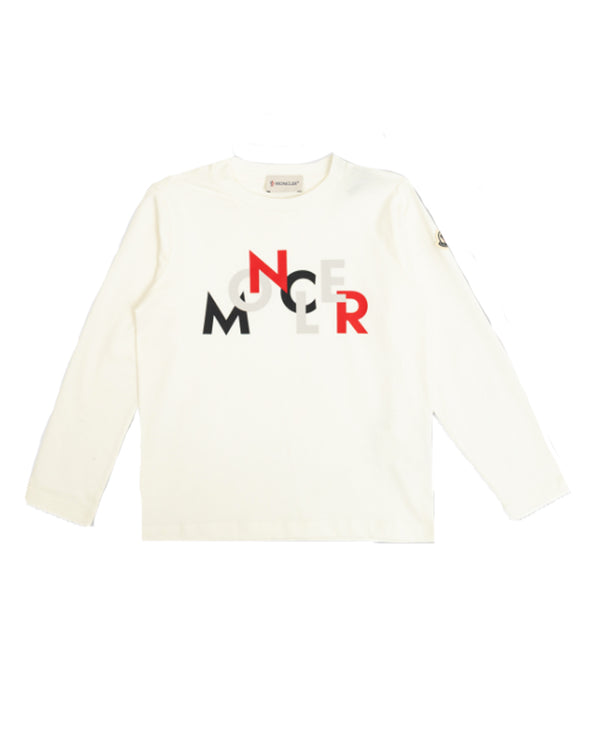 MONCLER kids キッズホワイト ロゴ トレーナー MONCLER kids キッズホワイト ロゴ トレーナー キッズ男の子
