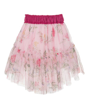 
  
    Monnalisa
  
 Girls Pink Floral Tulle Skirt