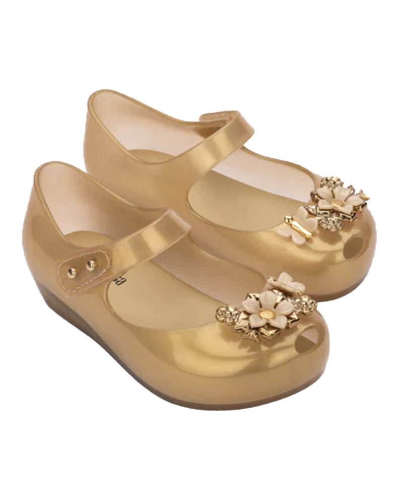 Girls Gold Ultragirl Flower Shoe