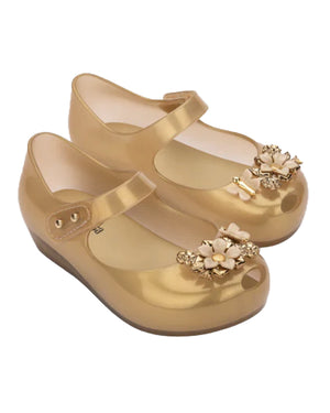 
  
    Mini
  
    Melissa
  
 Girls Gold Ultragirl Flower Shoe