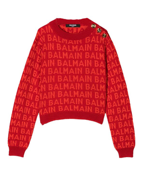 
  
    Balmain
  
 Girls Red Sweater