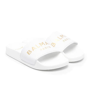 
  
    Balmain
  
 White Slides