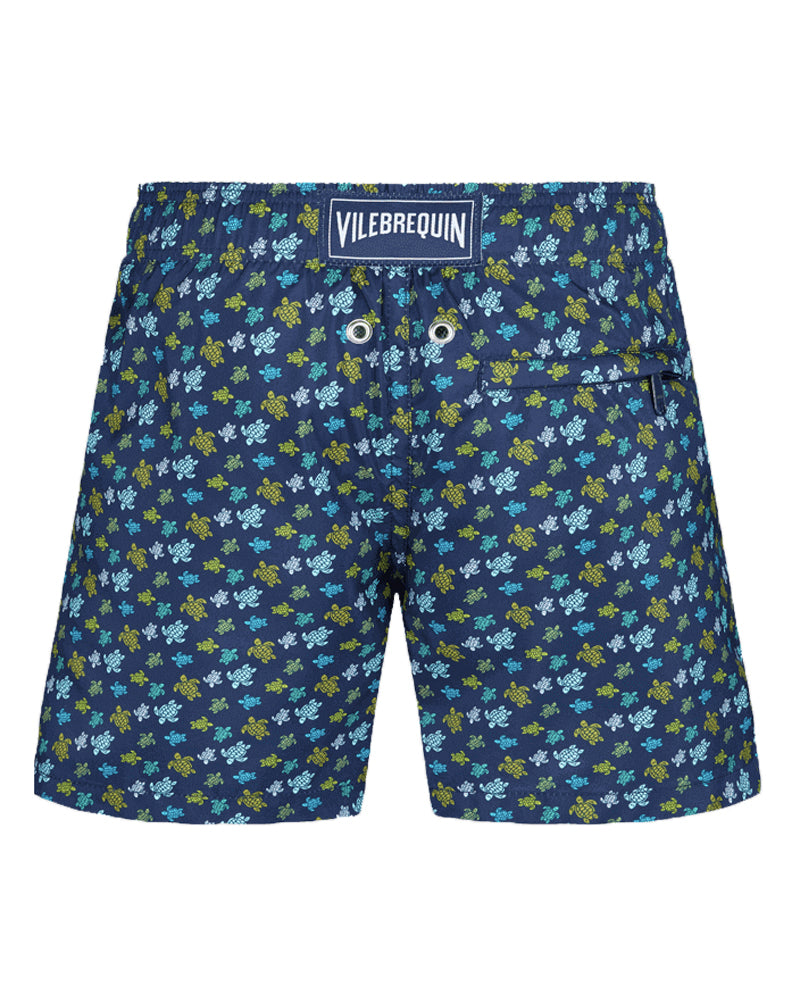 Boys Navy Micro-Turtle Swim Shorts