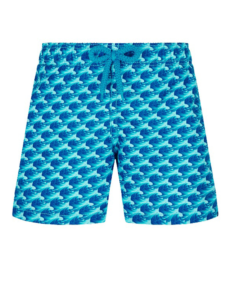 Boys Blue Micro-waves Swim Shorts
