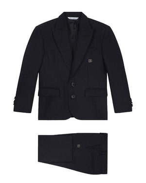 
  
    Dolce
  
    &
  
    Gabbana
  
 Boys Navy Linen Suit
